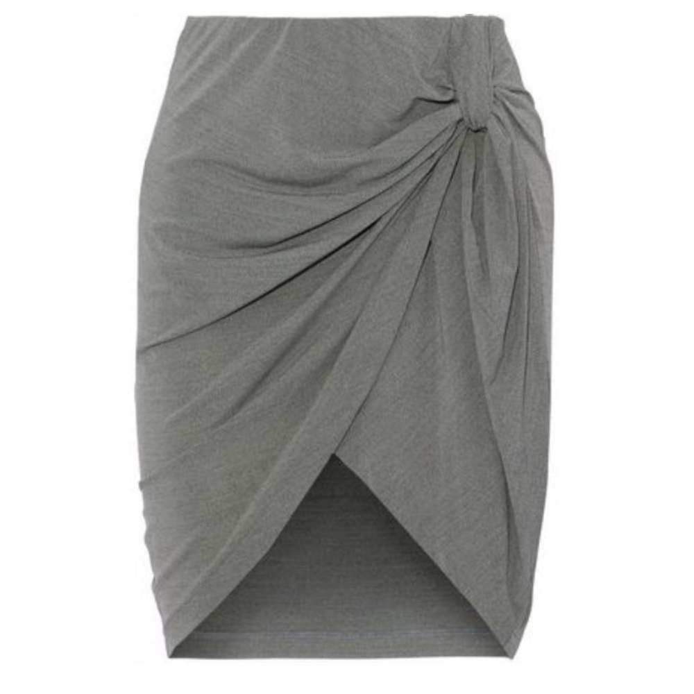 IRO Paris Gray wrap effect skirt